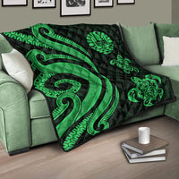 Tahiti Polynesian Premium Quilt - Green Tentacle Turtle - Polynesian Pride