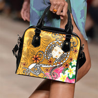 Fiji Shoulder Handbag - Turtle Plumeria (Gold) - Polynesian Pride
