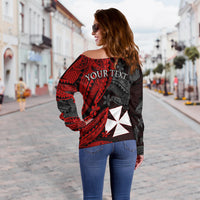 (Custom Personalised) Wallis and Futuna Off Shoulder Sweater Enjoy Polynesian Flowers LT13 - Polynesian Pride