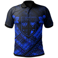 Fiji Polynesian Custom Polo Shirt Fiji Blue Seal Camisole Hibiscus Style Unisex Blue - Polynesian Pride