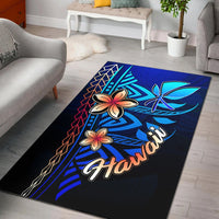 Hawaii Area Rug - Vintage Tribal Mountain Blue - Polynesian Pride