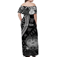 Custom Papua New Guinea Matching Dress and Hawaiian Shirt Raggiana Birds Of Paradise Black LT13 - Polynesian Pride