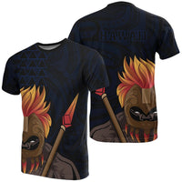 Polynesian Kakau Blue Kanaka Warrior Hoodie Legend Unisex Blue - Polynesian Pride