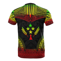 Kosrae All Over Custom T Shirt Kosrae Flag Polynesian Tattoo Reggae - Polynesian Pride