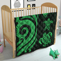 Guam Polynesian Premium Quilt - Green Tentacle Turtle - Polynesian Pride