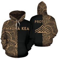 Hawaii Mauna Kea Polynesian Zip up Hoodie The Half Gold Unisex Gold - Polynesian Pride