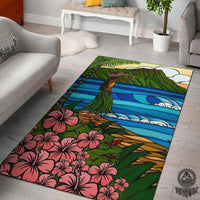 Hula Girl Area Rug Black - Polynesian Pride