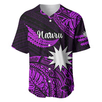 (Custom Personalised) Nauru Polynesian Hibiscus Naoero Purple Baseball Jersey LT14 - Polynesian Pride