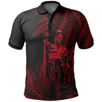 Polynesian Pride Shirt Hawaii King Polynesian Polo Shirt Durk Style Red - Polynesian Pride