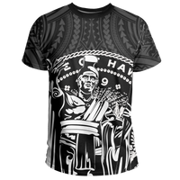 Polynesian Pride Tee Hawaii King Coat Of Arms Kanaka Map Polynesian T Shirt White - Polynesian Pride