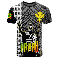 Polynesian Pride Tee Personalized Hawaii King Kanaka Football T Shirt Black - Polynesian Pride