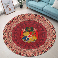 Polynesian Pride Home Set - Tonga Ngatu Pattern Round Carpet - Polynesian Pride