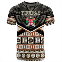 Polynesian Pride Fiji T Shirt Fiji Masi Coat Of Arms T Shirt Unisex Black - Polynesian Pride