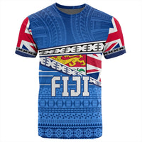 Polynesian Pride T Shirt Personalize Fiji T Shirt Flag Tapa Pattern Stronic Style - Polynesian Pride