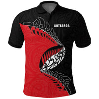 Polynesian Pride Apparel Aotearoa Rugby Fern Polo Shirt Red Unisex Red - Polynesian Pride