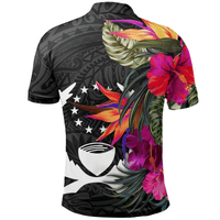 Polynesian Pride Apparel Pohnpei Polo Shirt Hibiscus Polynesian Pattern - Polynesian Pride