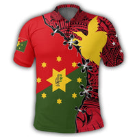 Polynesian Pride Apparel Eastern Highland Polo Shirt PNG Suture Style Unisex Red - Polynesian Pride