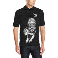 Polynesian Pride Apparel Rugby Haka Black Polo Shirt Unisex Black - Polynesian Pride