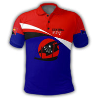 Polynesian Pride Apparel Central Province Polo Shirt PNG Flag Style Unisex Red - Polynesian Pride