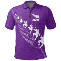 Polynesian Pride Apparel Rugby Haka Fern Polo Shirt Violet Unisex Violet - Polynesian Pride