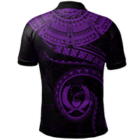 Polynesian Pride Apparel Pohnpei Polynesian Polo Shirt Pohnpei Waves (Purple) - Polynesian Pride