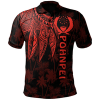 Polynesian Pride Apparel Pohnpei Polo Shirt Polynesian Wings (Red) Unisex Red - Polynesian Pride