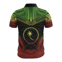 Polynesian Pride Apparel Chuuk Polo Shirt Chuuk Flag Polynesian Chief Tattoo Reggae Version - Polynesian Pride