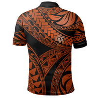 Polynesian Pride Apparel Polo Shirt Tribal Polynesian Orange Ali Style Polo Shirt - Polynesian Pride