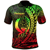 Polynesian Pride Apparel Pohnpei State Polo Shirt Reggae Wings Style Unisex Black - Polynesian Pride