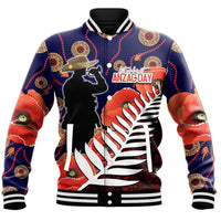 Polynesian Pride Clothing - Anzac Day Fern & Poppy Baseball Jacket - Polynesian Pride