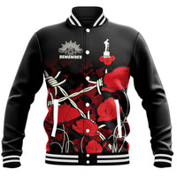 Polynesian Pride Clothing - (Custom) Anzac Day Camouflage Poppy & Barbed Wire Baseball Jacket - Polynesian Pride