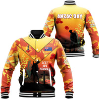 Polynesian Pride Clothing - Australia Anzac Lest We Forget 2022 - Orange Baseball Jacket Unisex Black - Polynesian Pride
