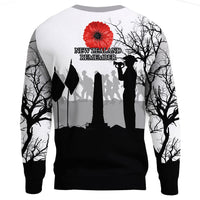 Polynesian Pride Clothing - New Zealand Anzac Lest We Forget Remebrance Day White.Sweatshirt - Polynesian Pride