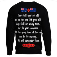 Polynesian Pride Clothing - Anzac Day Remember Australia & New Zealand.Sweatshirt - Polynesian Pride