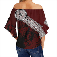 Polynesian Pride Clothing - Fiji Masa Paint Style Off Shoulder Wrap Waist Top LT10 - Polynesian Pride