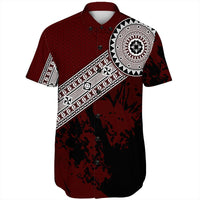 Polynesian Pride Shirt - Fiji Masa Paint Style Short Sleeve Shirt LT10 Unisex Red - Polynesian Pride