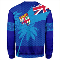 Polynesian Pride Sweatshirt - Fiji Palm Tree Coat Of Arms Sweatshirt LT10 - Polynesian Pride