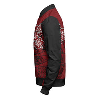 Polynesian Pride Jacket - Personalized Hawaii Spearhead Hibiscus Polynesian Sleeve Zip Bomber Jacket LT10 - Polynesian Pride