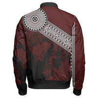 Polynesian Pride Jacket - Fiji Masa Paint Style Sleeve Zip Bomber Jacket LT10 - Polynesian Pride