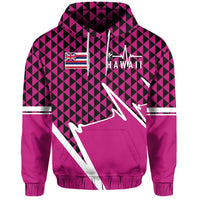 Kakau Hawaii In My Heartbeat Flag of Hawaii Hoodie Pink - Polynesian Pride