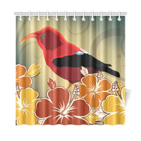 Honeycreeper Hibiscus Shower Curtain - Polynesian Pride