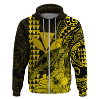 Kakau Polynesian Tribal Hawaiian Turtle with Kanaka Maoli Yellow Hoodie LT9 - Polynesian Pride