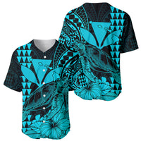 Kakau Polynesian Tribal Hawaiian Turtle with Kanaka Maoli Teal Baseball Jersey LT9 Teal - Polynesian Pride