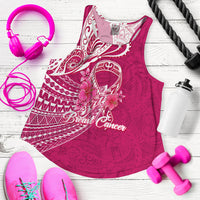 Breast Cancer Pink Ribbon Butterfly Polynesian Pink Version Women Tank Top - LT12 Women Pink - Polynesian Pride