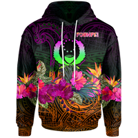 Pohnpei Hoodie Summer Hibiscus Unisex Reggae - Polynesian Pride