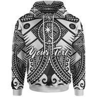 Chuuk Custom Hoodie White Seal with Polynesian Tattoo Unisex White - Polynesian Pride