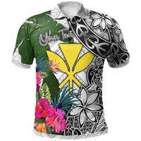 Hawaii Custom Polo Shirt White Turtle Plumeria Banana Leaf Unisex White - Polynesian Pride