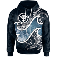 Polynesian Hawaii Hoodie Ocean Style Unisex Black - Polynesian Pride