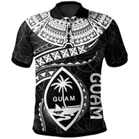 Guam Polynesian Polo Shirt Guam Waves (White) Unisex White - Polynesian Pride