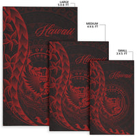 Hawaii Area Rug - Polynesian Pattern Style Red Color - Polynesian Pride